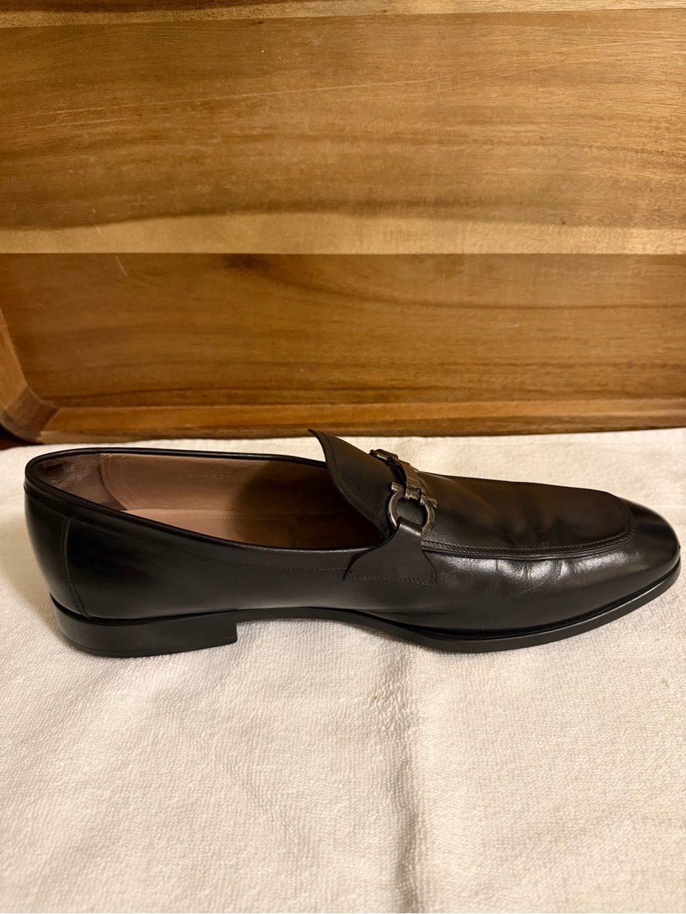 Salvatore Ferragamo Black Leather Horsebit Loafers - Picture 3 of 9